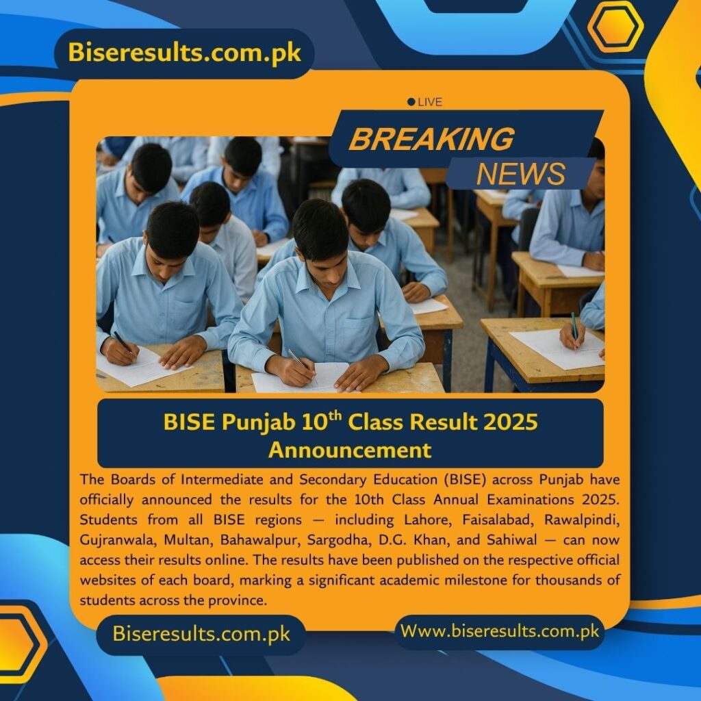 Punjab Officially Announces Matric Annual Exam 2025 Result